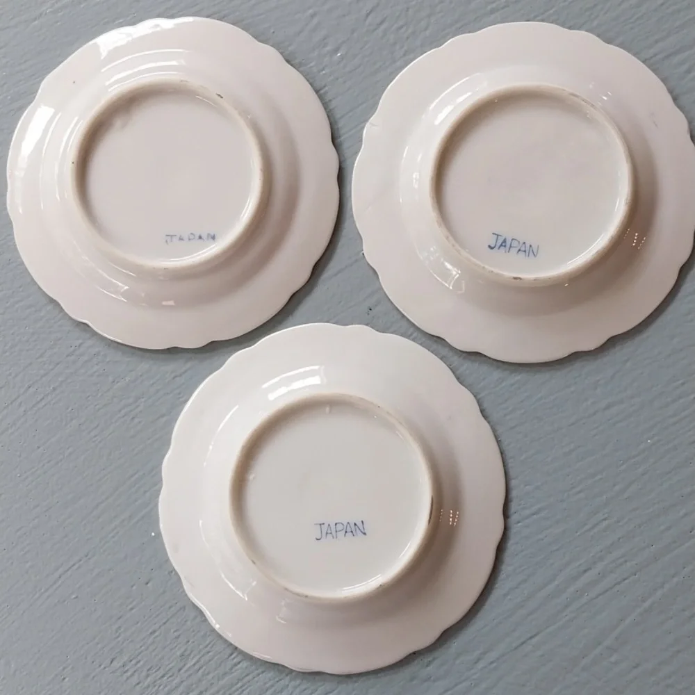 Floral Porcelain 3 Piece Plate Set - Perfect As A Ring Dish - Picture 5 of 6